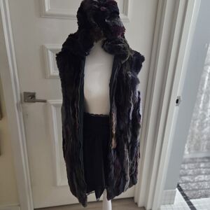 Belle Fare Multicolor Real Rabbit Fur Vest